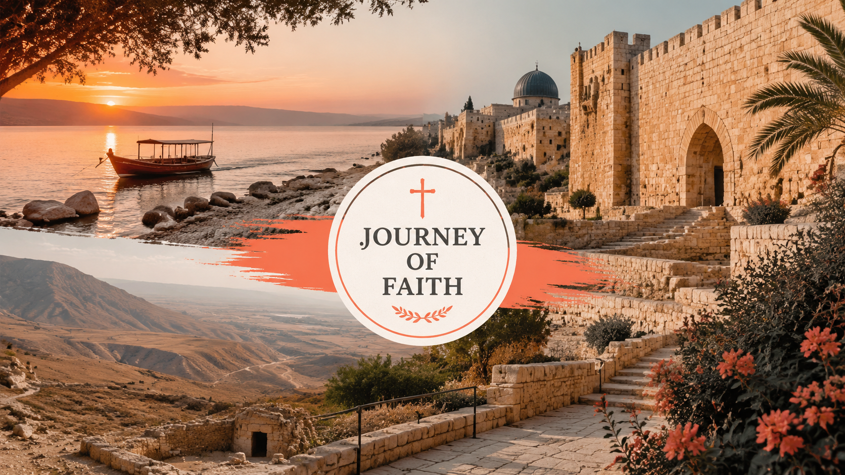 Map of key biblical sites included in a classic Holy Land pilgrimage itinerary