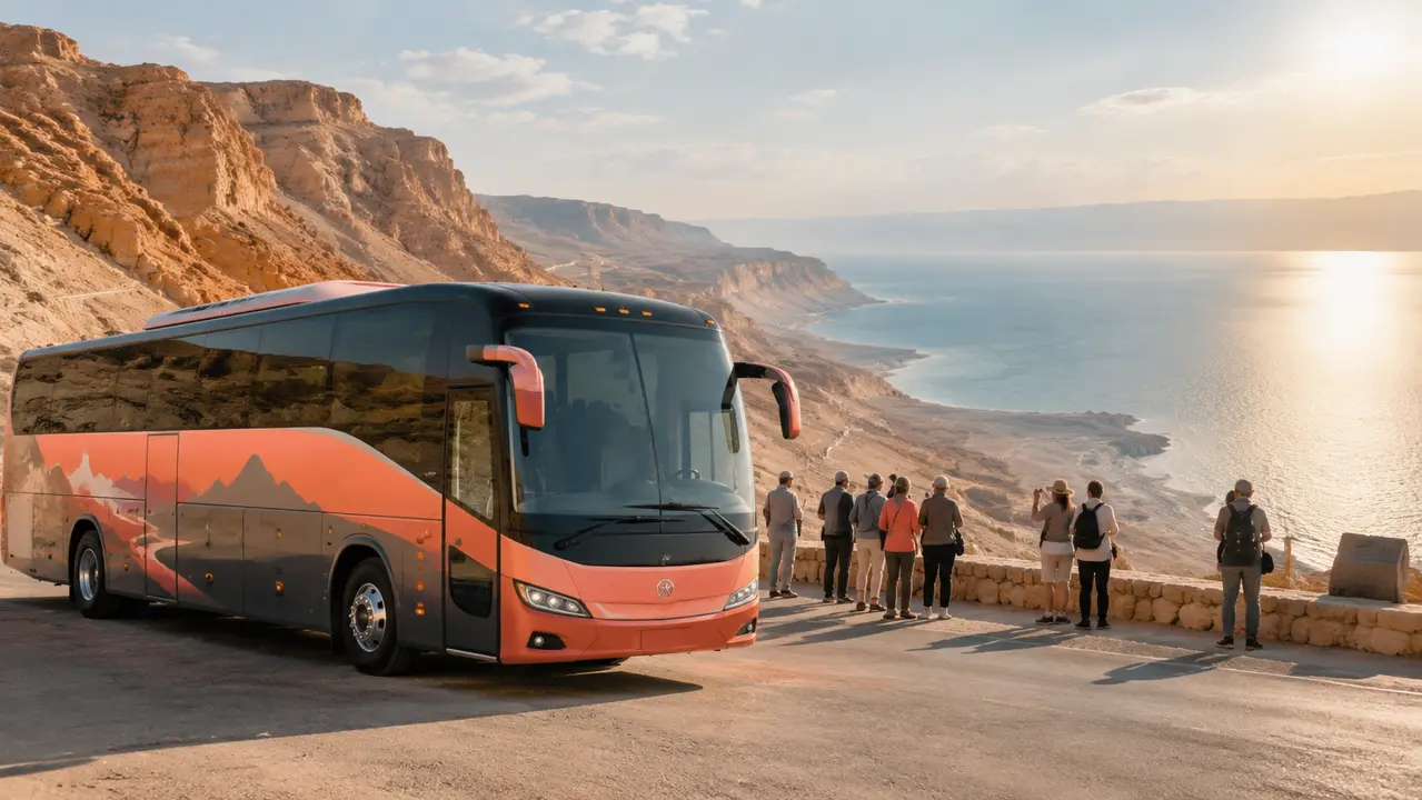 Diagram showing how a Dead Sea excursion fits into a broader Israel vacation itinerary between Jerusalem and the Sea of Galilee