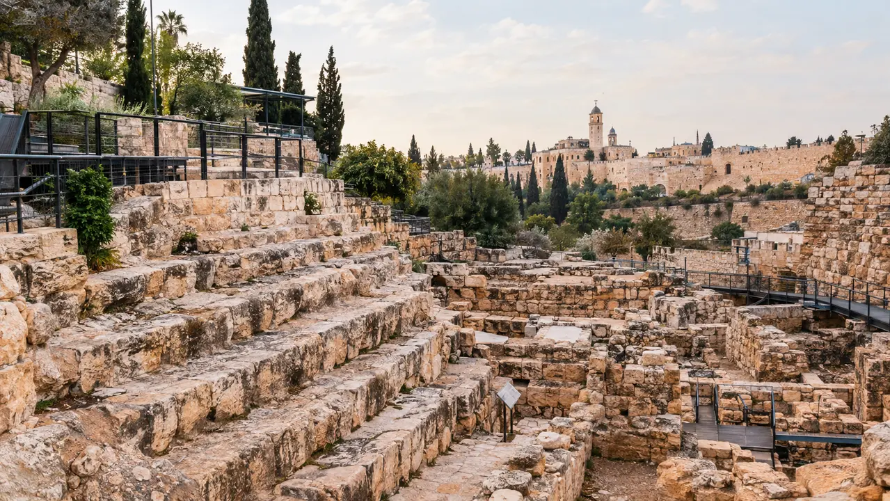 Excavated royal stone structures of the City of David, including the Large Stone Structure attributed to King David's palace